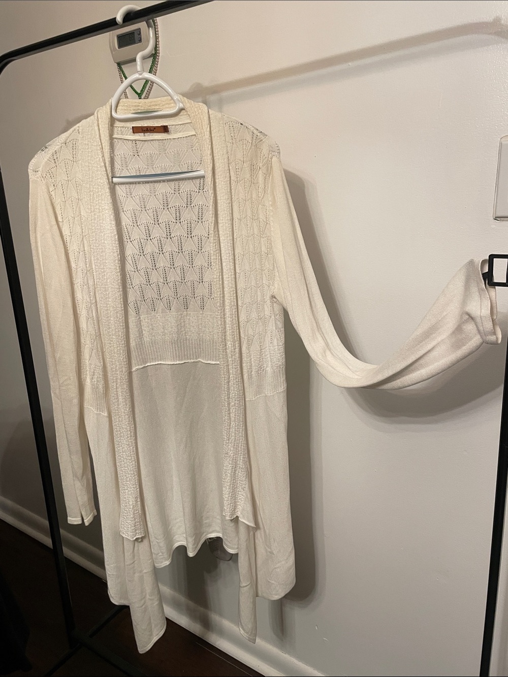 Belldini Cream Open-Front Lightweight Cardigan